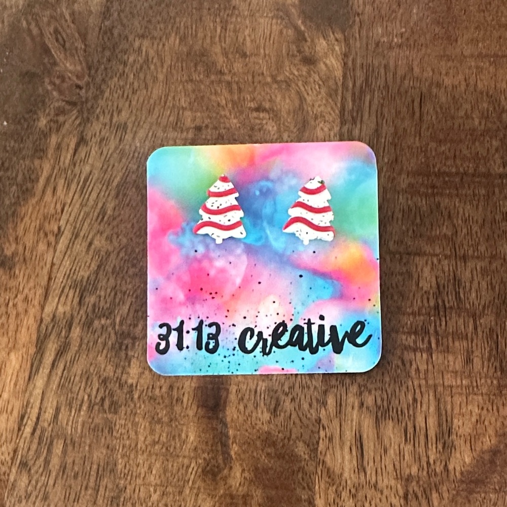 Christmas Tree Cake earrings